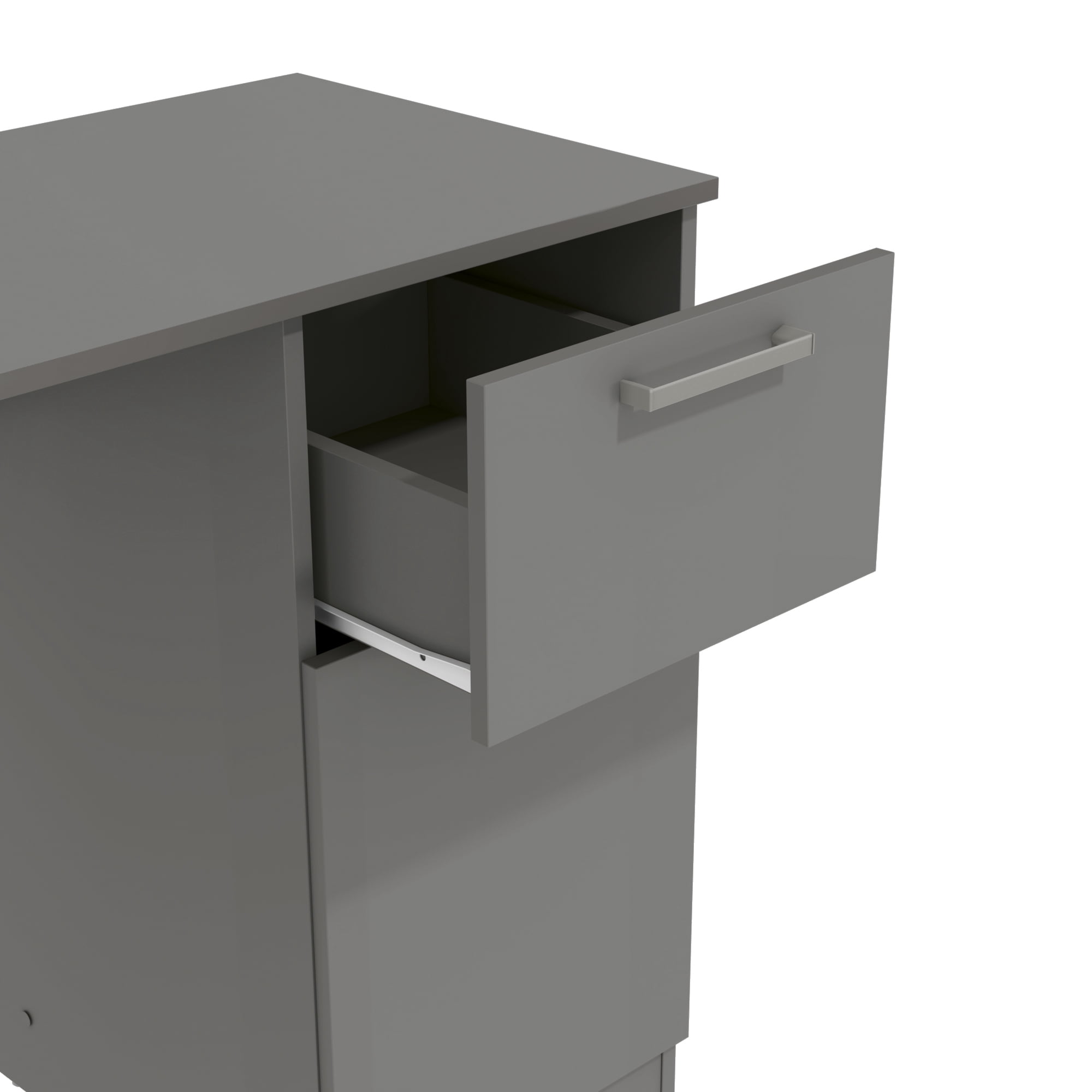 Kappesberg Gray 1-Drawer and 1-Door Compact Home Office Computer Desk with Storage Cabinet - for Adults and Teens