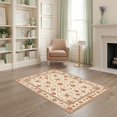 thumbnail image 2 of ODIKA 4'x6' Ultra-Soft Area Rug, Ivory Vintage Tug Ornate Vine Border Allover Scrolling Farmhouse None Washable, Bare feet friendly, Silk-Touch for Bedroom Home office, 2 of 7
