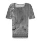 thumbnail image 4 of Camisetas de Cuello Redondo Impreso Gradiente de las Mujeres, Manga Corta Casual Top para el Uso Diario, 4 of 4