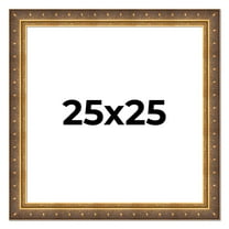 25x25 Frame Vintage Gold Solid Wood Picture Frame | 2.5 Inch Moulding Width | Ornate Bronze Museo