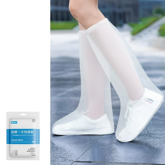 2-Pack Disposable Rain Boots, Waterproof Plastic Shoe Covers for Adults & Kids, Non-Slip Durable Rainwear, Drawstring Design for Wet Weather Protection