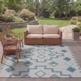 thumbnail image 3 of SAFAVIEH Courtyard Floella Geometric Indoor/Outdoor Area Rug, Grey/Teal, 8' x 11', 3 of 14