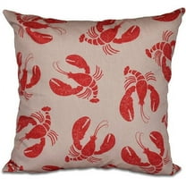 Simply Daisy 16" x 16" Lobster Fest Animal Print Outdoor Pillow, Brown