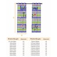 thumbnail image 6 of Fsddascl Colorful Plaid Blackout Curtains for Bedroom/Living Room, Thermal Insulated Kitchen Curtains, Floral Farmhouse Shell English Text Grommet Darkening Window Treatment Drapes 52"x72"x2, 6 of 6