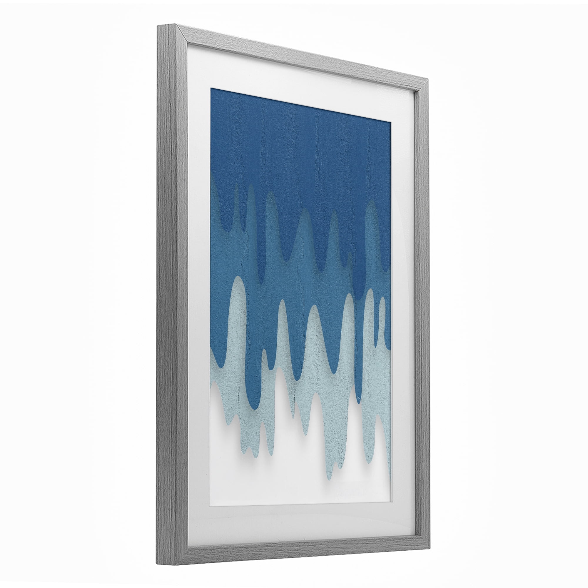 Stupell Industries Water Wave Fluid Contour Gray Framed Print Under Glass, design by Martina Pavlova