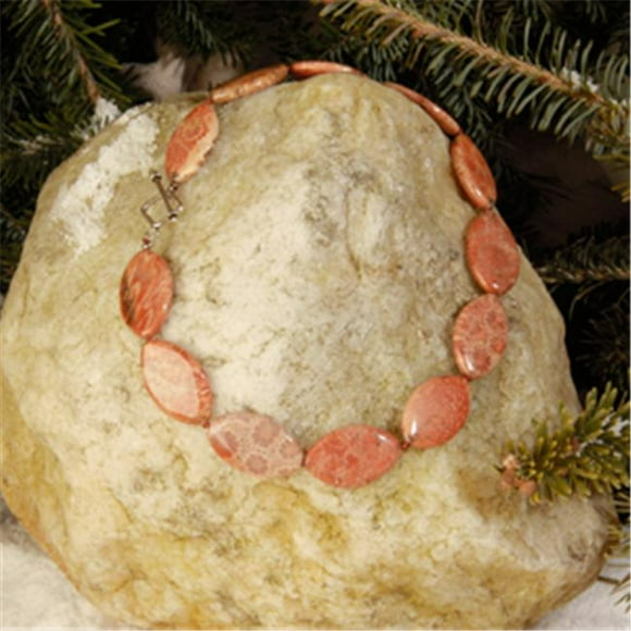 7 in. 33 x 20mm Flat Marquis Petoskey Fossil Bracelet