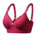 thumbnail image 3 of PEASKJP Women's Comfort Wirefree Bra Soft Touch Wireless Support Bra (Red,100C), 3 of 4