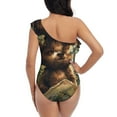 thumbnail image 5 of Honeii Jungle Hat Bear for women's one-piece swimsuit featuring a chic one-shoulder design experience elegance and style in the water-Medium, 5 of 6