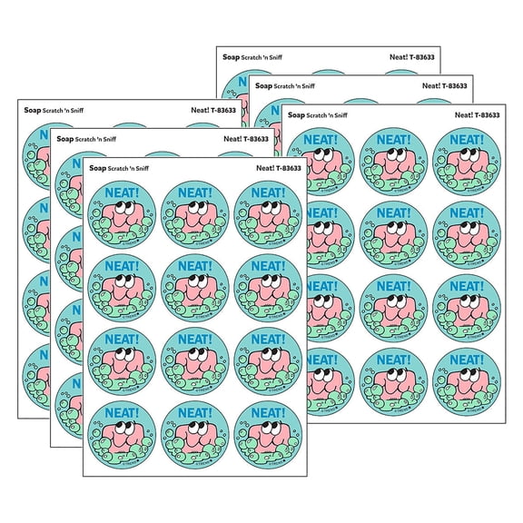TREND Neat!/Soap Scent Retro Scratch 'n Sniff Stinky Stickers, 24 Per Pack, 6 Packs