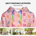 thumbnail image 4 of Salouo Colorful Pets Paws Pattern Hoodie Sweatshirts for Women, Autumn Pullover Hoodie Workout Sweat Women's Long Sleeve Preppy Sweatshirts-Large, 4 of 7