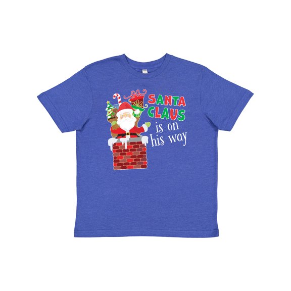 Inktastic Santa Claus Is On His Way Christmas Youth T-Shirt