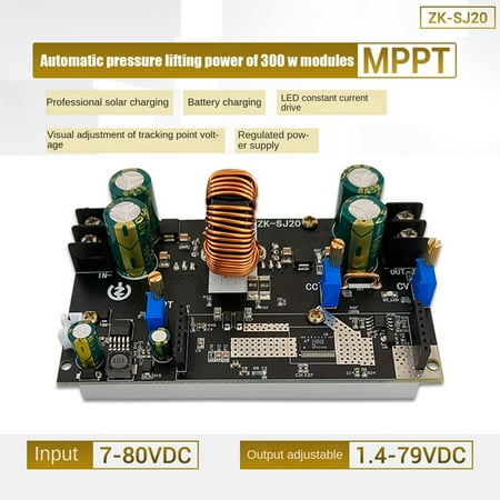 

-SJ20 300W 20A Automatic Voltage Rise Fall Powers Module for Solar Charging MPPT Module DC1.4-79V (Without Display)