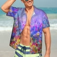 thumbnail image 7 of Disketp Hawaiian Shirts For Men,Colorful Purple Cosmos Flower Print Mens Casual Short Sleeve Button Down Shirts Beach Shirt, 7 of 7