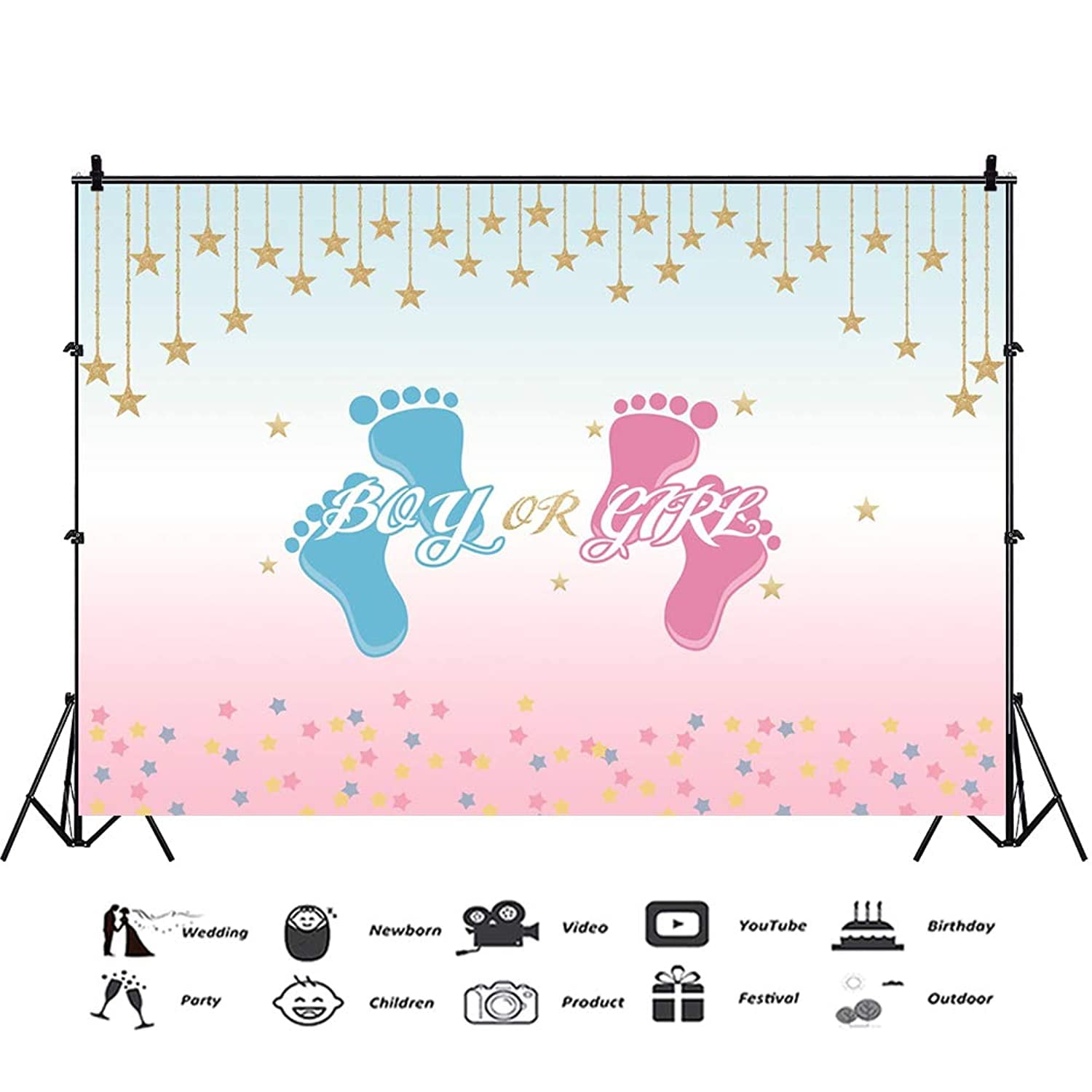 5x5FT Vinyl Photo Backdrops,Crabs,Icon in Bubble Seafood Photo Background for Photo Booth Studio Props