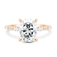 thumbnail image 2 of 3.00Ct Elongated Cushion Cut Moissanite Solitaire Engagement Ring, Accent Band, 14K Rose Gold, 2 of 7