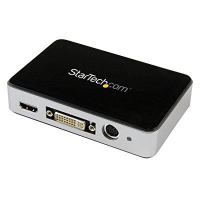 StarTech.com HDMI Video Capture Device - 1080p - 60fps Capture Card - USB Video Recorder - with HDMI DVI VGA (USB3HDCAP) Black