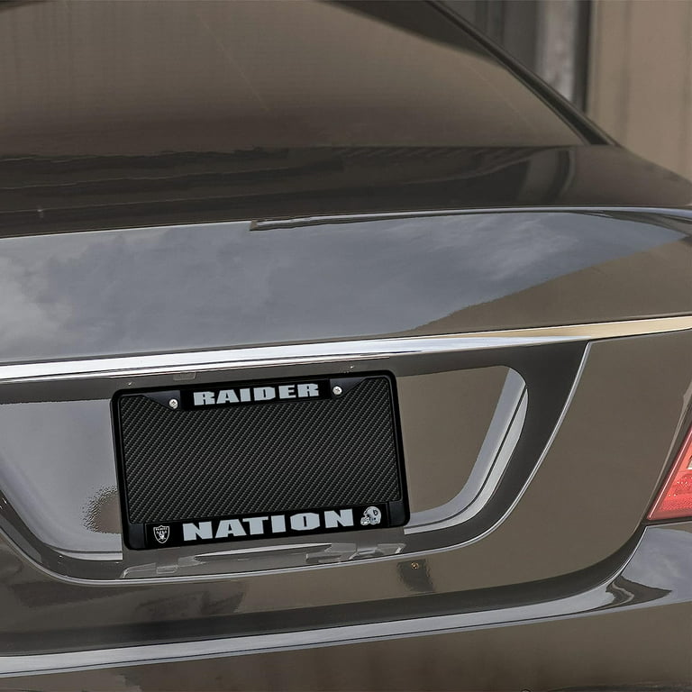 1 Las Vegas Raiders - RAIDER NATION - Chrome Metal Vehicle License Plate  Frame