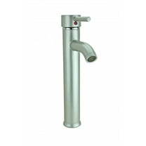 Brass Single Hole Bathroom Sink Faucet 12" H Satin Nickel Tap with Supply Lines| Renovators Supply