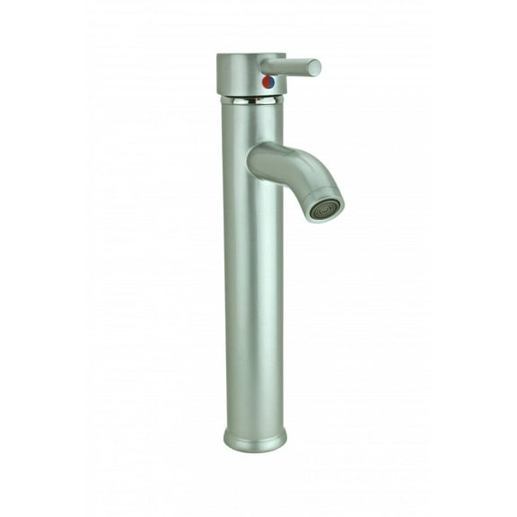 Brass Single Hole Bathroom Sink Faucet 12" H Satin Nickel Tap with Supply Lines| Renovators Supply