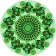 thumbnail image 1 of Ahgly Company Tapis d'Intérieur Rond Lavable en Machine Vert Forêt Transitionnel, 3 Pieds Rond, 1 of 7