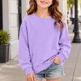 thumbnail image 2 of ATOGUTA Girls Crewneck Sweatshirt Purple Kids Long Sleeve Sweatshirts Casual Fashion Spring Fall Clothes with Pockets Size 3T-14, 2 of 8