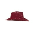 thumbnail image 3 of Glitter Sequin Trim Cowboy Hat - Wine Red, 3 of 4