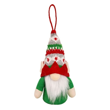 

Famure Christmas Tree Ornaments Lighted Old Dwarf Ornaments Pendant Knitted Elf Decorations Faceless Old Gnomes Doll with Lamp Gifts for Kids Children