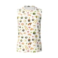 thumbnail image 6 of Lsque Sushi and Rolls Print Men's Cotton Blend Sleeveless Muscle Shirts (S-3XL)- Moisture Wicking, Odor Protection, UPF 30+,3X-Large, 6 of 8