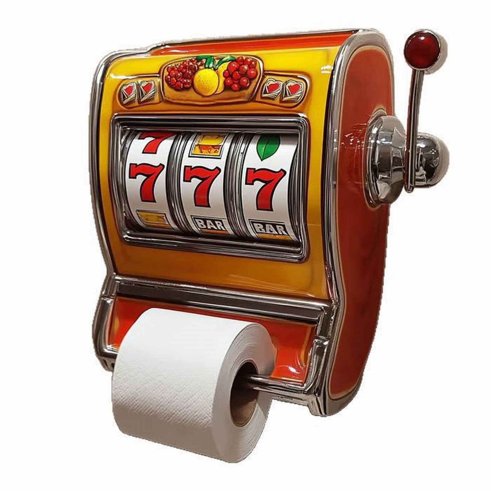 Slot Machine Toilet Roll Holder, Fun Retro Slot Machine Decorative Toilet Paper Holder, Game Themes Paper Storage,Novelty TP Roll Holder,Enhancing Both Its Style and Overall Ambiance,Hot Pink