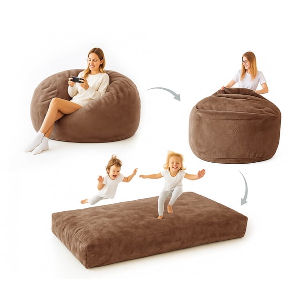 Bean Bag Chair,Convertible Bean Bag Chair Bed Giant Bean Bag Chairs for Adults Memory Foam Bean Bag Bed for Adults Bean Bags Chair that Turns into Bed