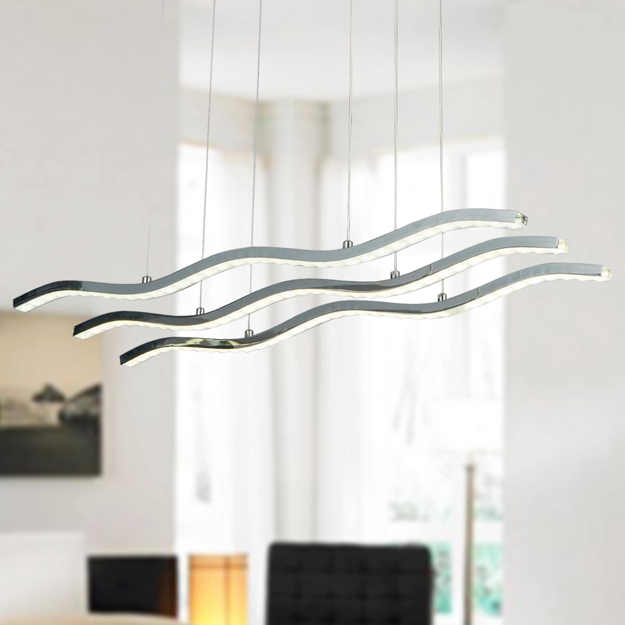 Warehouse of Tiffany Kedavra Grey 3-Light LED Pendant with Clear Shade
