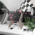 thumbnail image 3 of 1 Pcs 2D Flat License Plate Covers & Frames, Gray Cat with Pink For Decorative Front, Waterproof For Decoration Aluminum License Plate Covers & Frames Cover For Men Women, 12" X 6", 3 of 6