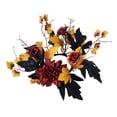 thumbnail image 4 of 万圣节丰收节黑色烛台花环装饰仿真花桌台花圈摆件 红色花款(不含蜡烛 仅花环), 4 of 8