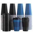 thumbnail image 1 of Vasos de café desechables SIUQ de 16 oz (paquete de 100) con tapas y fundas, 1 of 9