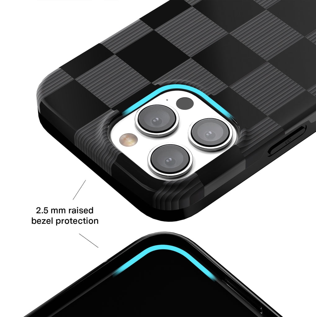 Velvet Caviar iPhone 12 / iPhone 12 Pro Case Black Checkered - MagSafe Compatible - Cute Protective Cases for Women for Women - Black Grey Checkerboard