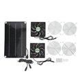 thumbnail image 1 of Ventilador solar portátil, seguro, respetuoso con el medio ambiente, extractor doble con panel solar para casa de mascotas DC 12 V, 1 of 8