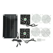 Eco-Friendly Solar Powered Dual Exhaust Fan Kit with Monocrystalline Solar Panel - Portable 5W, DC 12V for Pet Houses, Greenhouses, Outdoor Use, Includes Accessories USB Cable