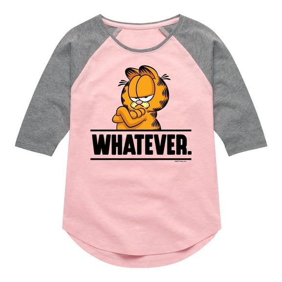 Garfield - Whatever - Toddler And Youth Girls Raglan Graphic T-Shirt