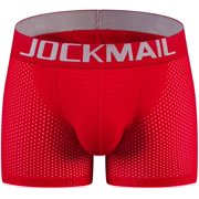 JOCKMAIL Mens Boxer Briefs Mesh Mens Underwear Boxer Back Mens Padded Underwear Boxer with Hip Pad
