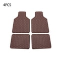 thumbnail image 4 of 4 Pieces Car Floor Mats Front and Rear Automotive Interior Liner Foot Pad Decorative Carpet Front Rear Decoration Washable Reusable Mat Coffee, 4 of 9