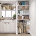 thumbnail image 5 of Brown Kitchen Window Curtains Valance and Tier Set 36 Inch, Grey Beige 3 Piece Set Rod Pocket Short Curtains for Window, Modern Abstract Art Window Treatment Tiers for Living Room Bedroom, 5 of 5
