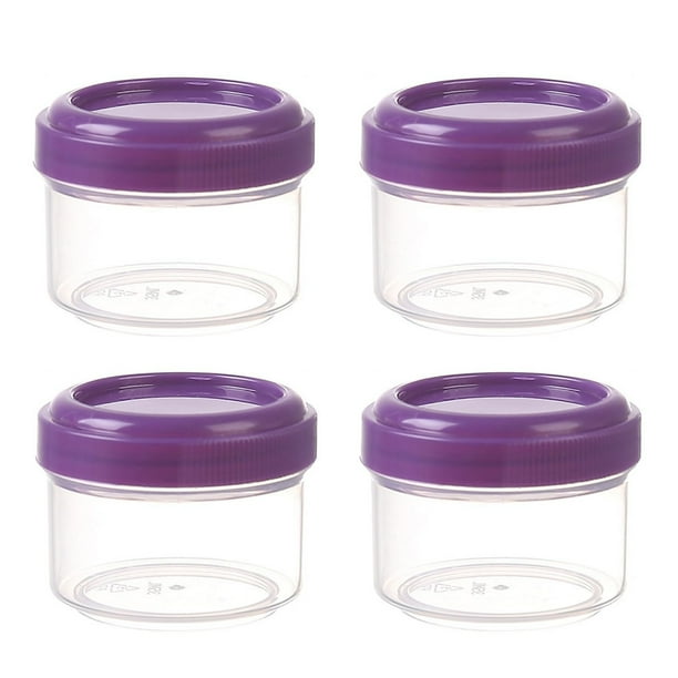 4PCS Mini Tarros de Plástico Transparente con Tapas a Prueba de Fugas Recipiente Redondo Transparente 35ml Recipientes de Almacenamiento Rellenables para Organizar el Hogar y la Cocina