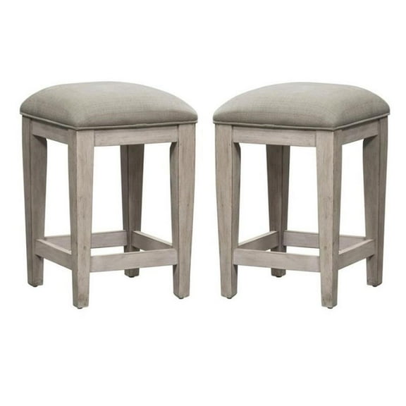 Home Square 2-Piece Furniture Heartland Upholstered Console Stool Set