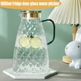 thumbnail image 5 of Borosilicate Glass Pitcher with Stainless Steel Gold Lid - 1.8L Ideal Fridge Door Water Pitcher for Hot or Cold Beverage, Iced Tea, Juice, Milk, Coffee, Lemonade, 5 of 6
