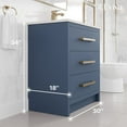 thumbnail image 2 of Eviva Curio 30"W x 18"D Dark Blue Bathroom Vanity with White Carrara Quartz Countertop and Undermount Porcelain Sink, 2 of 11