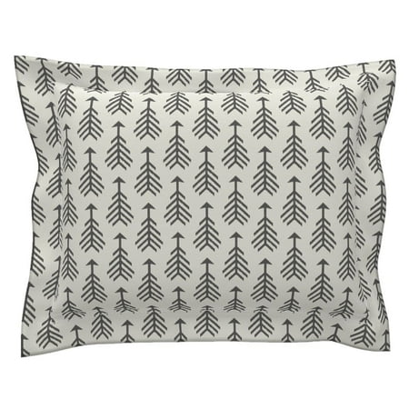 Boho Tribal Geometric Gray Black Cream Pillow Sham by ...