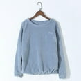 thumbnail image 2 of Women's Winter Fuzzy Pajama Top Fleece Crew Neck Long Sleeve Pullover Sleepwear Soft Warm Home Loungewear, 2 of 5