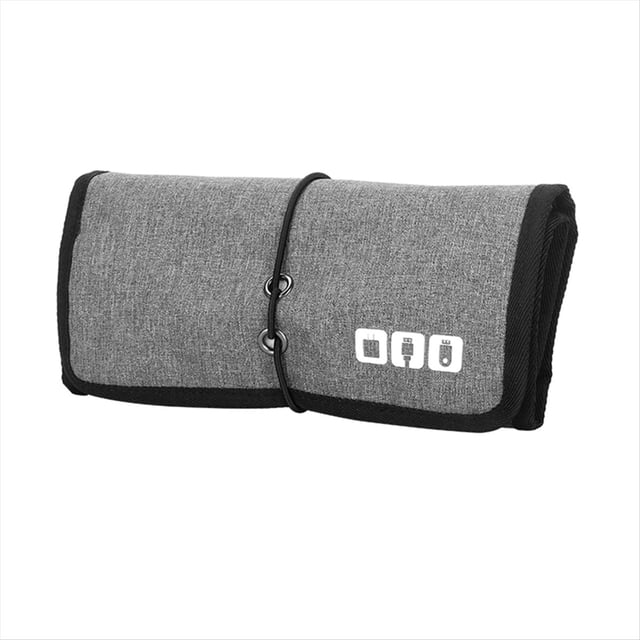 Bolsa Organizadora Electrónica para Cables, Bolsa Organizadora para Cargador de Cables de Viaje, Estuche de Transporte para Cables USB del Banco de Energía, Gris