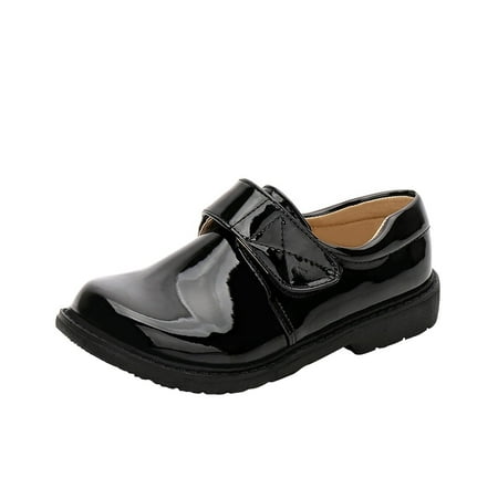 ZACPNCV Boy Kid Dress Shoe Lace Up Loafer Slip On Tuxedo Shoes for Prom Uniform Wedding Formal Events Black 16-17 Years