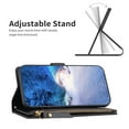 thumbnail image 4 of Zipper Wallet Case for iPhone 15 Plus, for Women & Men Flip Purse Cover with Credit Card Slots Wrist Hand Strap Kickstand, PU Leather Magnetic Clasp TPU Shockproof Phone Case, Black, 4 of 8